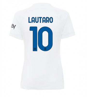 Inter Milan Lautaro Martinez #10 Segunda Equipación Mujer 2023-24 Manga Corta